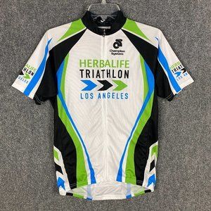 Champs Cycling Jersey Men's Medium Full Zip 100% Polyester Club Cut M